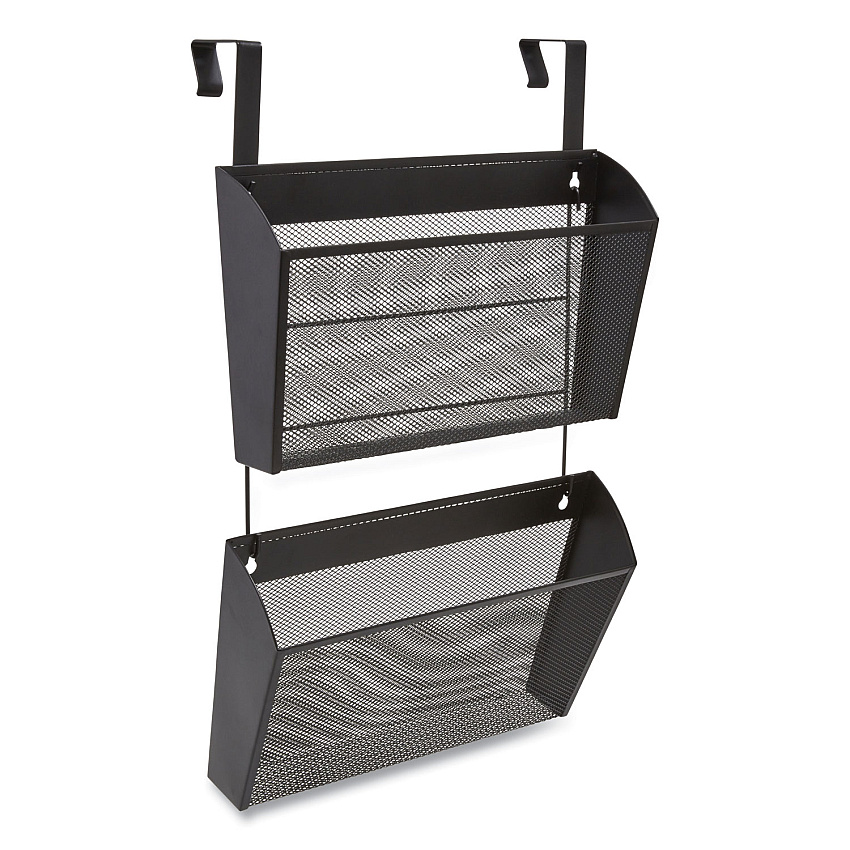 TRU RED Wire Mesh Wall File, 2 Sections, Letter Size, 14.37" x 3.34", Black (24402445)