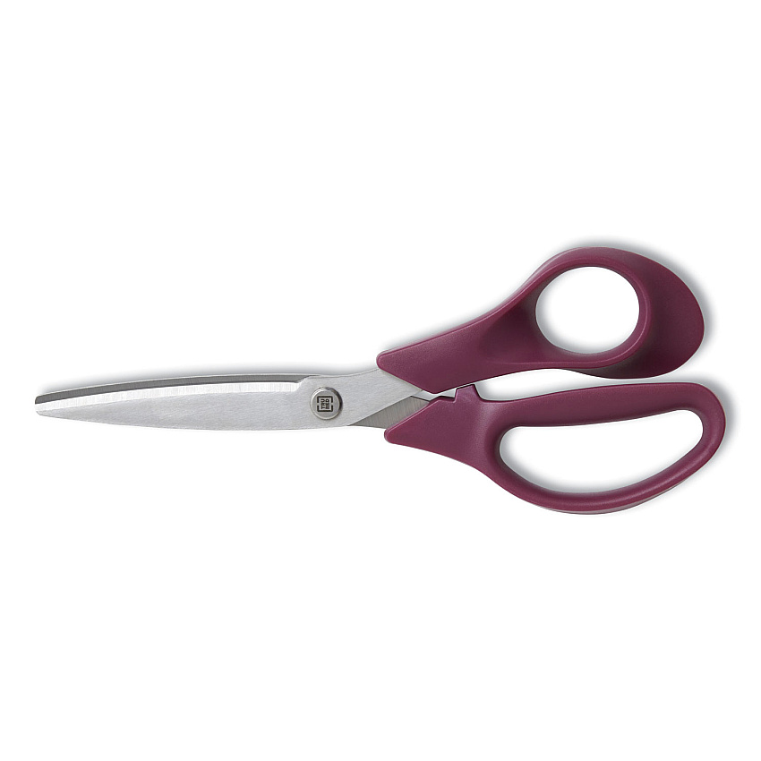 TRU RED Stainless Steel Scissors, 8" Long, 3.58" Cut Length, Purple Straight Handle (24380504)
