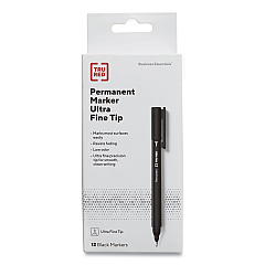 TRU RED Permanent Marker, Tank-Style, Medium Chisel Tip, Black, 5/Pack (24376594)