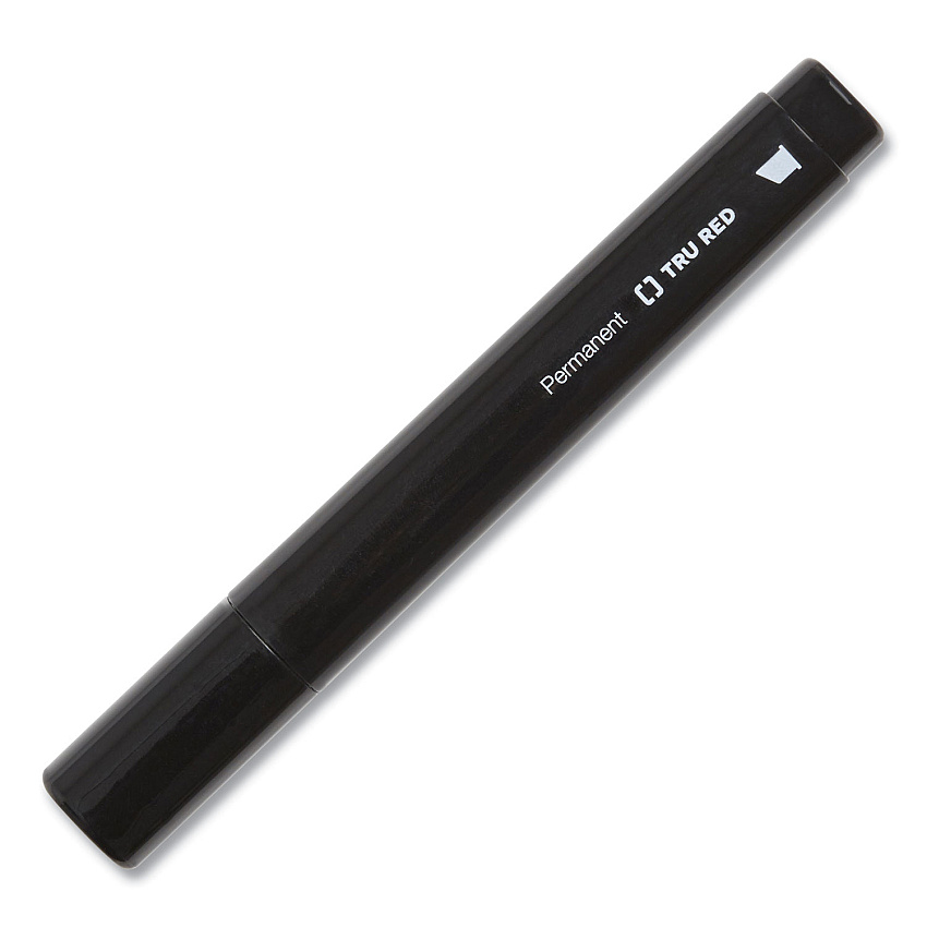 TRU RED Permanent Marker, Pen-Style, Fine Bullet Tip, Black, Dozen (24376656)