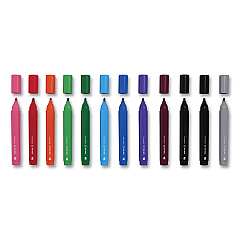 TRU RED Permanent Marker, Tank-Style, Medium Chisel Tip, Assorted Colors, 12/Pack (24376662)