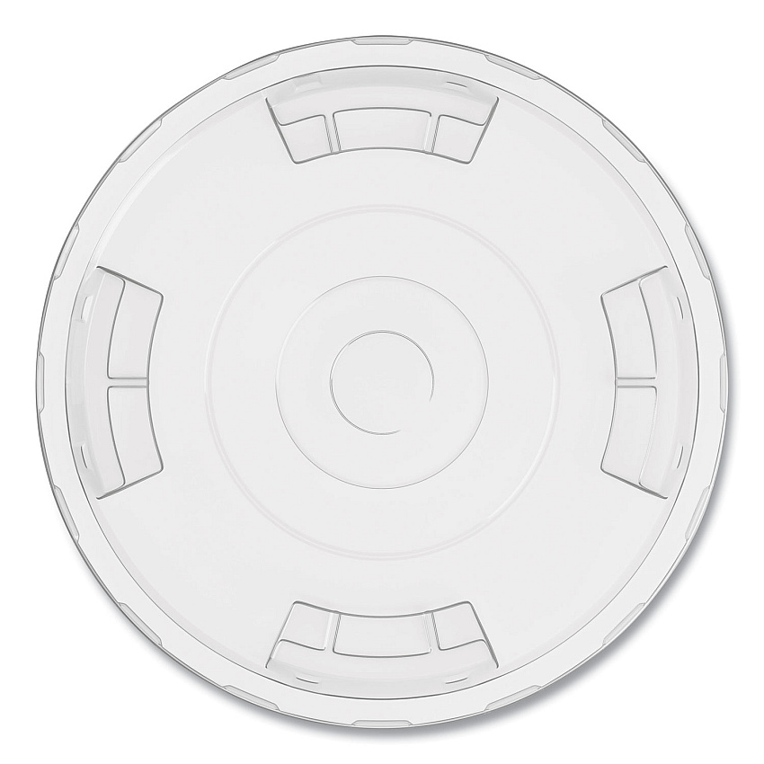 Perk Compostable Straw Slot Plastic Cold Cup Lids, Fits 12 oz, 16 oz Cold Cups, Clear, 500/Pack (24394125)