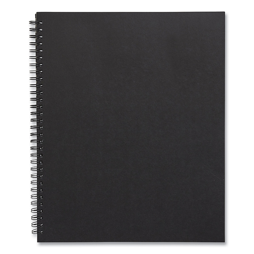 TRU RED Wirebound Soft-Cover Business-Meeting Journal, 1 Subject, Meeting-Minutes/Notes Format, Black Cover, 11 x 8.5, 80 Sheets (24377312)