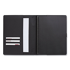 TRU RED Soft-Cover Notebook Folio Set, 1-Subject, Narrow Rule, Black Cover, (80) 9.5 x 6.5 Sheets (24377306)