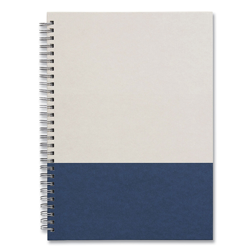 TRU RED Wirebound Hardcover Notebook, 1 Subject, Narrow Rule, Gray/Blue Cover, 9.5 x 6.5, 80 Sheets (24383526)