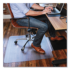 ES Robbins Sit or Stand Mat for Carpet or Hard Floors, 36 x 53 with Lip, Clear/Black (184612)
