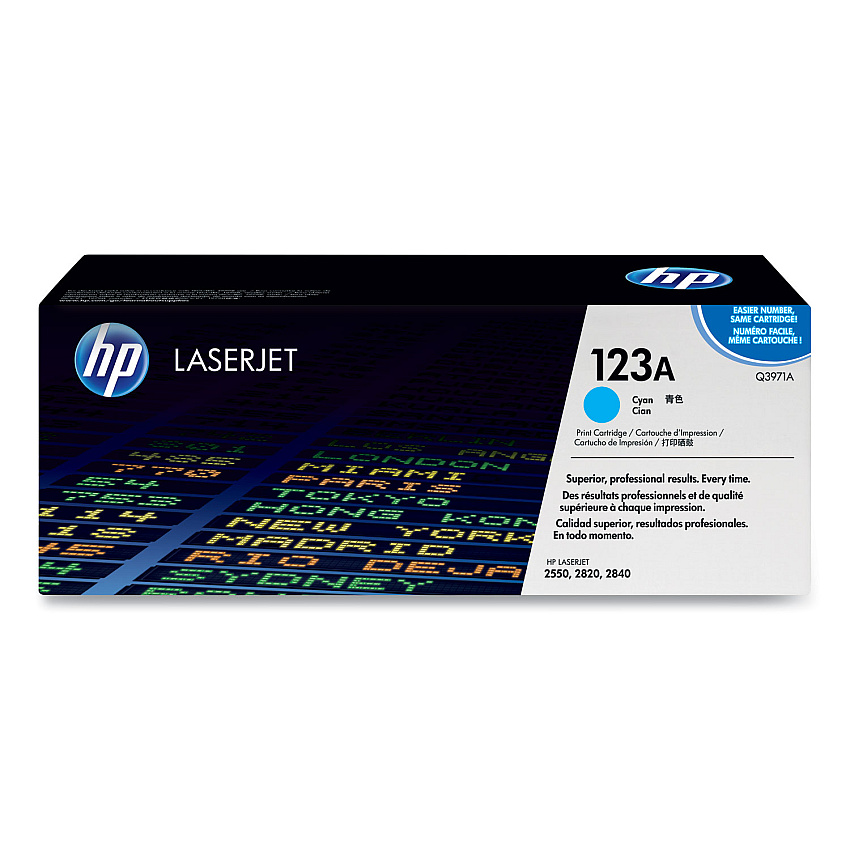 HP 123A, (Q3971A) Cyan Original LaserJet Toner Cartridge
