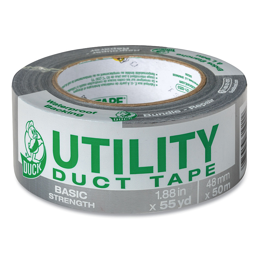 Duck Utility Duct Tape, 3" Core, 1.88" x 55 yds, Silver (1118393)