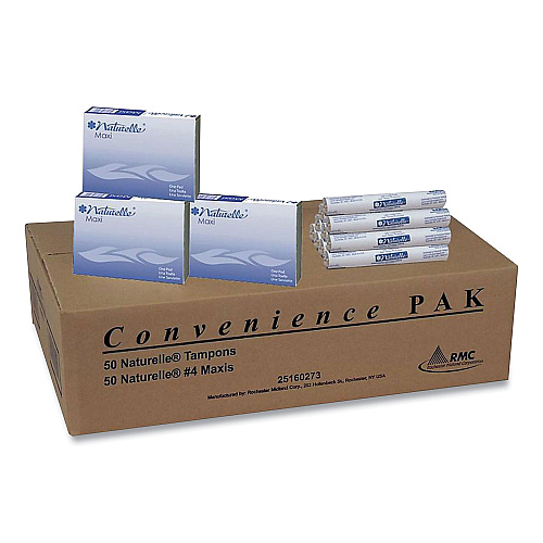 Impact Naturelle Maxi Pad and Tampon Convenience Pack, For Vending, 50 #4 Maxi Pads, 50 Regular Tampons, Wrapped, 100/Carton (25160273)