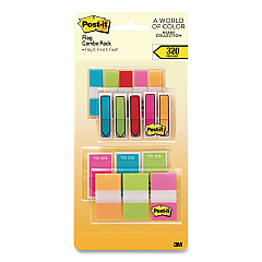 Post-it Standard and Arrow Flag Combo Pack, 0.47" and 0.94", Assorted Colors, 320/Pack (683XLM)
