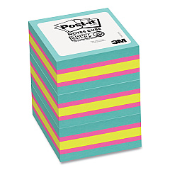 Post-it Notes Super Sticky Self-Stick Notes Cube, 3" x 3", Bright Color Collection Colors, 360 Sheets/Pad, 3 Cubes/Pack (2027SSAFG3PK)