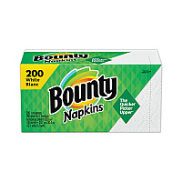 Bounty Quilted Napkins, 1-Ply, 12 1/10 x 12, White, 200/Pack, 8 Pack/Carton (96595CT)