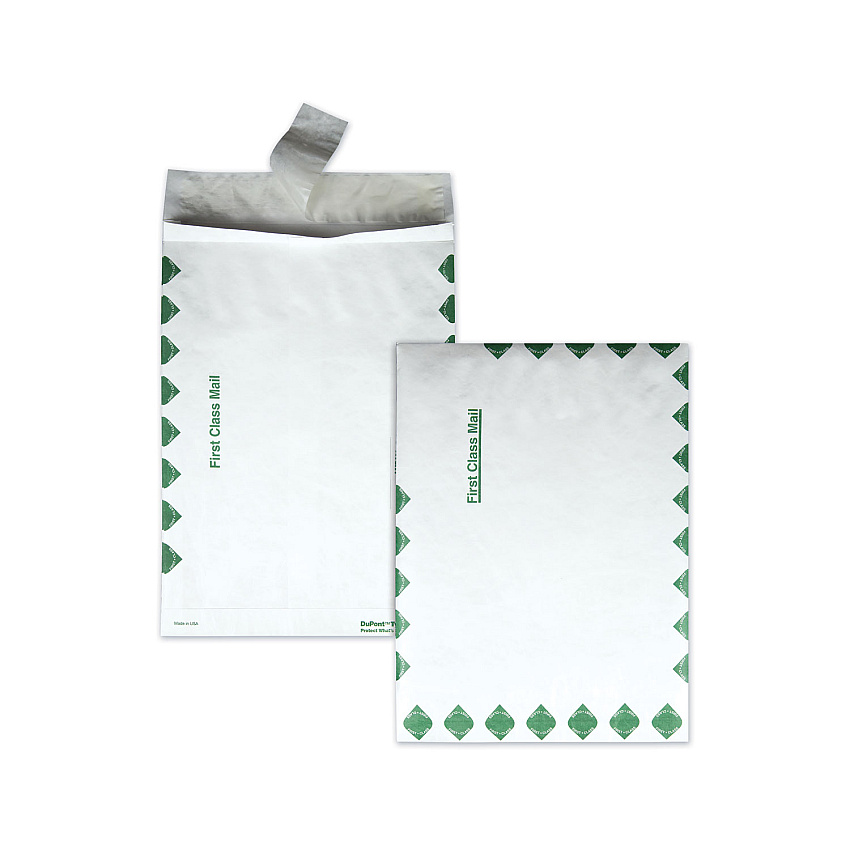 Survivor Open End Expansion Mailers, First Class, Heavyweight Tyvek, #13 1/2, Square Flap, Redi-Strip Closure, 10 x 13, White,100/CT (R4210)