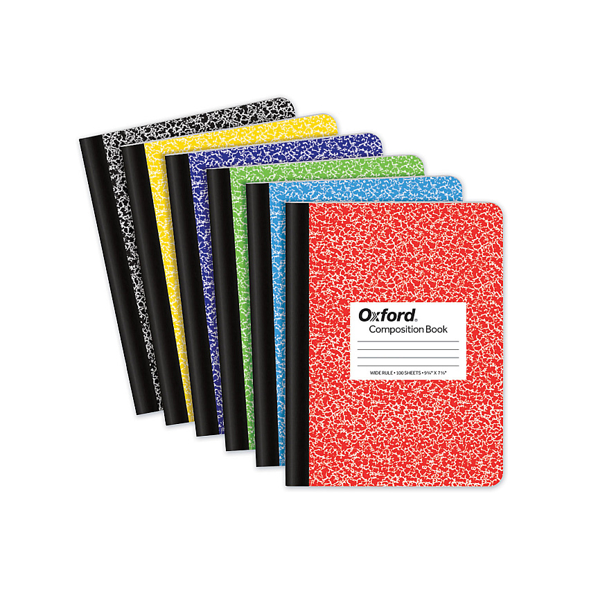 TOPS Composition Book, Wide/Legal Rule, Randomly Assorted Marble Covers, 9.75 x 7.5, 100 Sheets (63794)