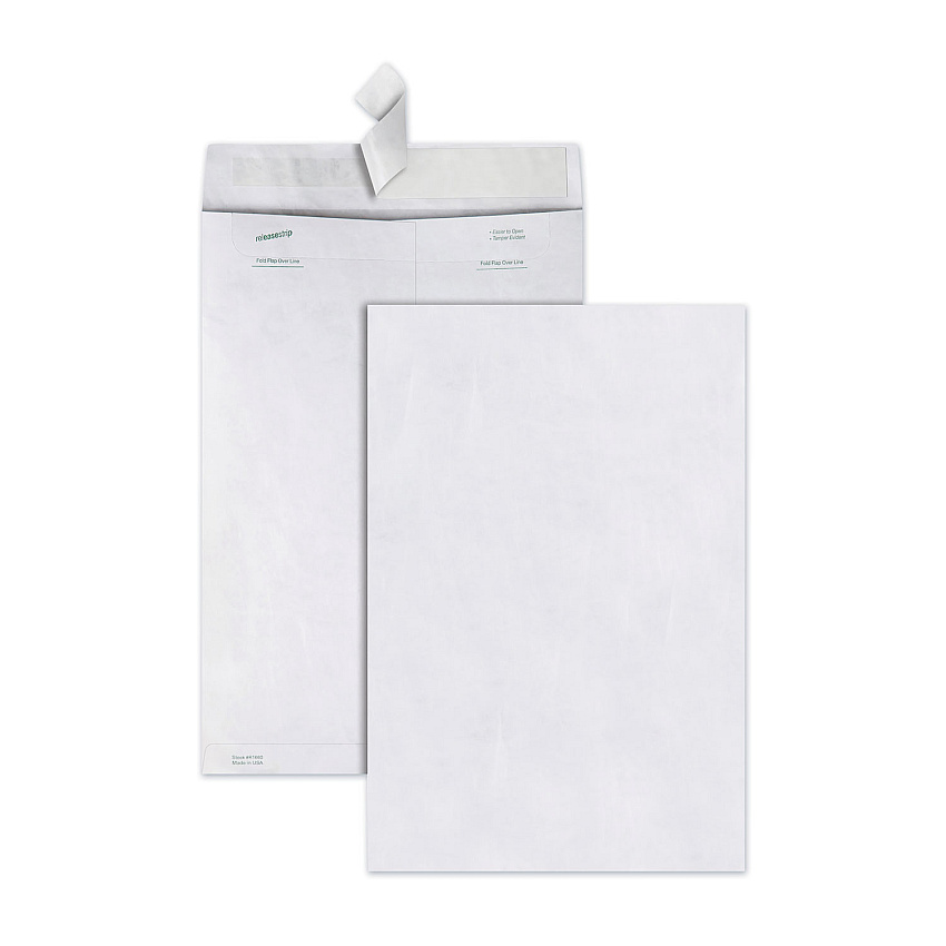 Survivor Catalog Mailers, Lightweight Tyvek, #15, Square Flap, Redi-Strip Closure, 10 x 15, White, 100/Box (R1660)
