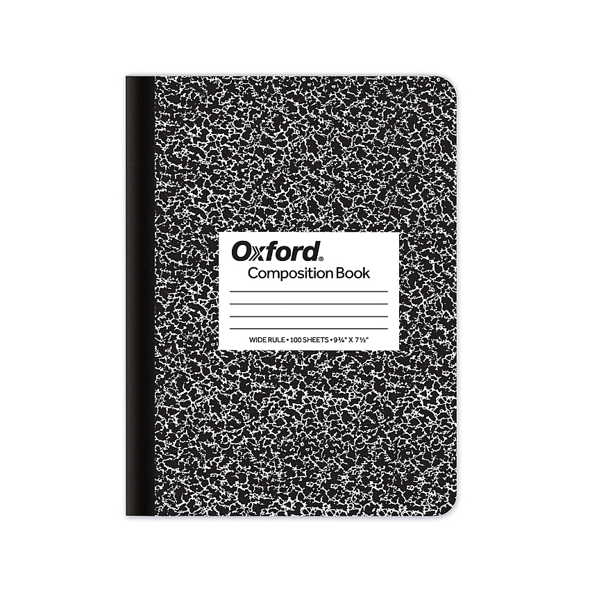 TOPS Composition Book, Wide/Legal Rule, Black Marble Cover, 9.75 x 7.5, 100 Sheets (63795)