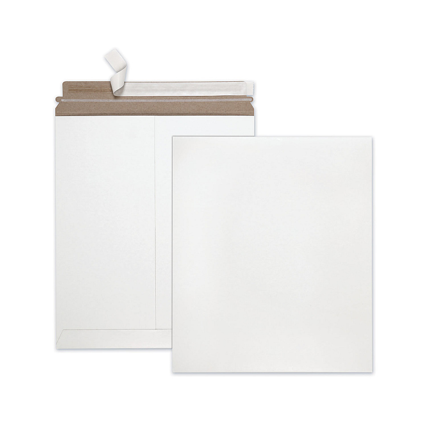 Quality Park Extra-Rigid Photo/Document Mailer, Cheese Blade Flap, Self-Adhesive Closure, 12.75 x 15, White, 25/Box (64019)