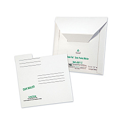 Quality Park Redi-File Disk Pocket/Mailer, CD/DVD, Square Flap, Perforated Flap Closure, 6 x 5.88, White, 10/Pack (64112)