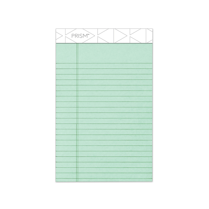 TOPS Prism + Colored Writing Pads, Narrow Rule, 50 Pastel Green 5 x 8 Sheets, 12/Pack (63090)