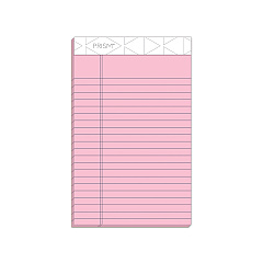 TOPS Prism + Colored Writing Pads, Narrow Rule, 50 Pastel Pink 5 x 8 Sheets, 12/Pack (63050)
