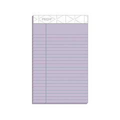 TOPS Prism + Colored Writing Pads, Narrow Rule, 50 Pastel Orchid 5 x 8 Sheets, 12/Pack (63040)