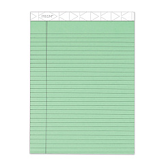 TOPS Prism + Colored Writing Pads, Wide/Legal Rule, 50 Pastel Green 8.5 x 11.75 Sheets, 12/Pack (63190)