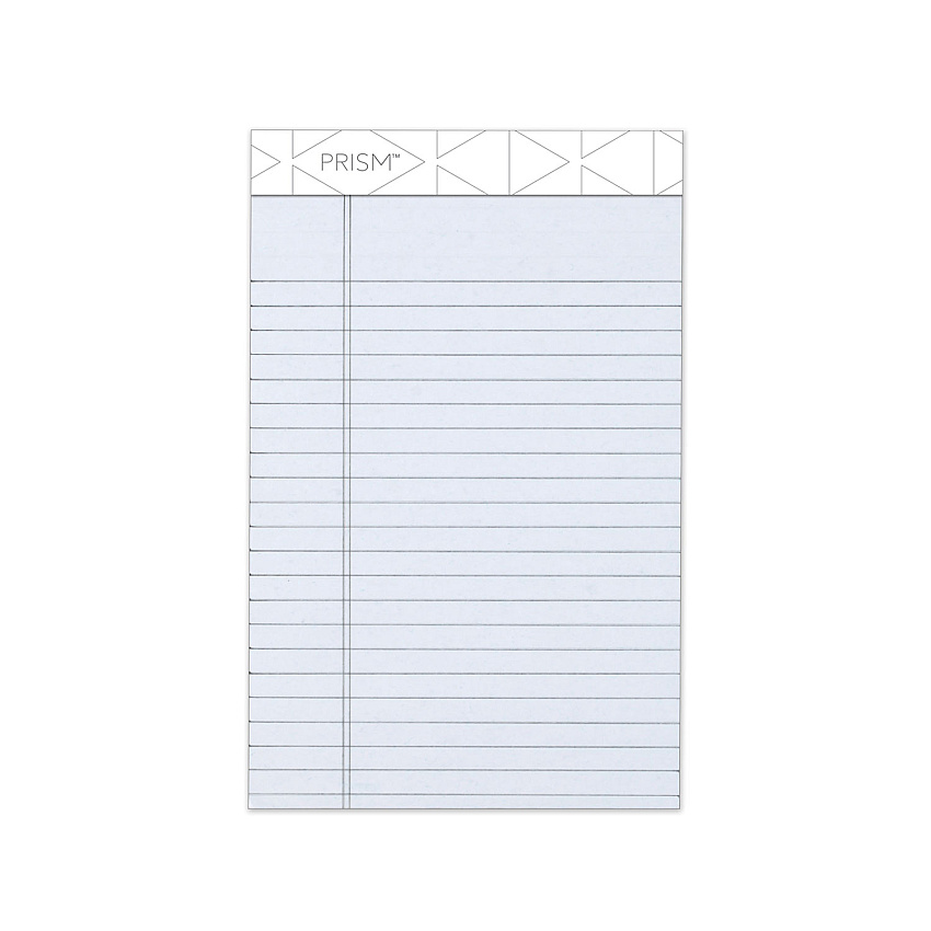 TOPS Prism + Colored Writing Pads, Narrow Rule, 50 Pastel Gray 5 x 8 Sheets, 12/Pack (63060)