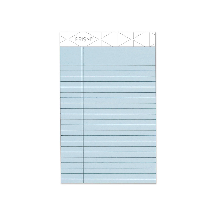 TOPS Prism + Colored Writing Pads, Narrow Rule, 50 Pastel Blue 5 x 8 Sheets, 12/Pack (63020)