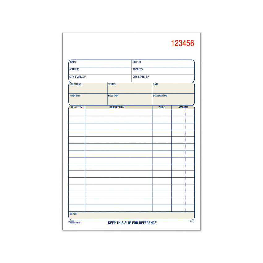 TOPS Sales Order Book, Two-Part Carbonless, 5.56 x 7.94, 1/Page, 50 Forms (46500)