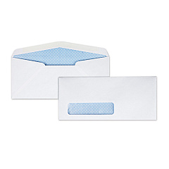 Quality Park Window Envelope, #10, Bankers Flap, Gummed Closure, 4.13 x 9.5, White, 500/Box (21412)