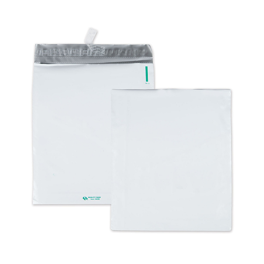 Quality Park Redi-Strip Poly Expansion Mailer, #4 1/2, Square Flap, Redi-Strip Closure, 11 x 13, White, 100/Carton (46390)