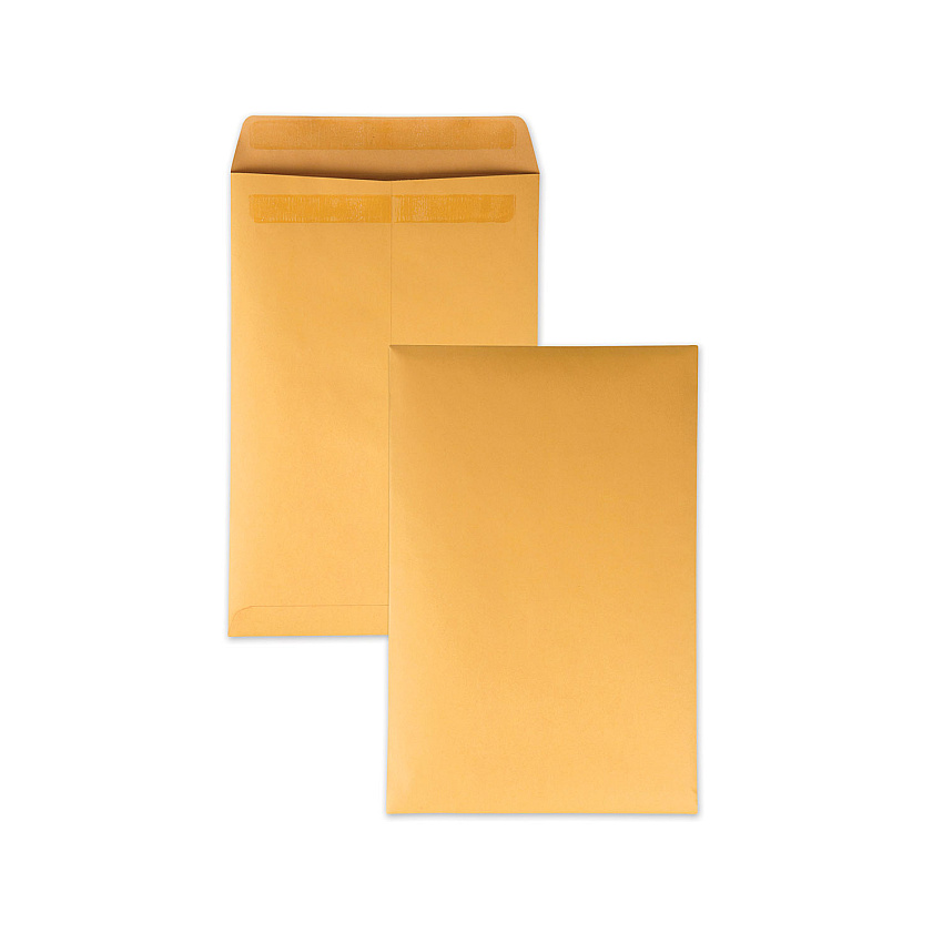 Quality Park Redi-Seal Catalog Envelope, #15, Cheese Blade Flap, Redi-Seal Closure, 10 x 15, Brown Kraft, 250/Box (43862)