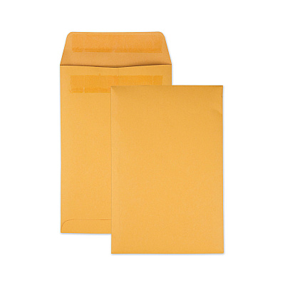 Quality Park Redi-Seal Catalog Envelope, #1 3/4, Cheese Blade Flap, Redi-Seal Closure, 6.5 x 9.5, Brown Kraft, 250/Box (43362)