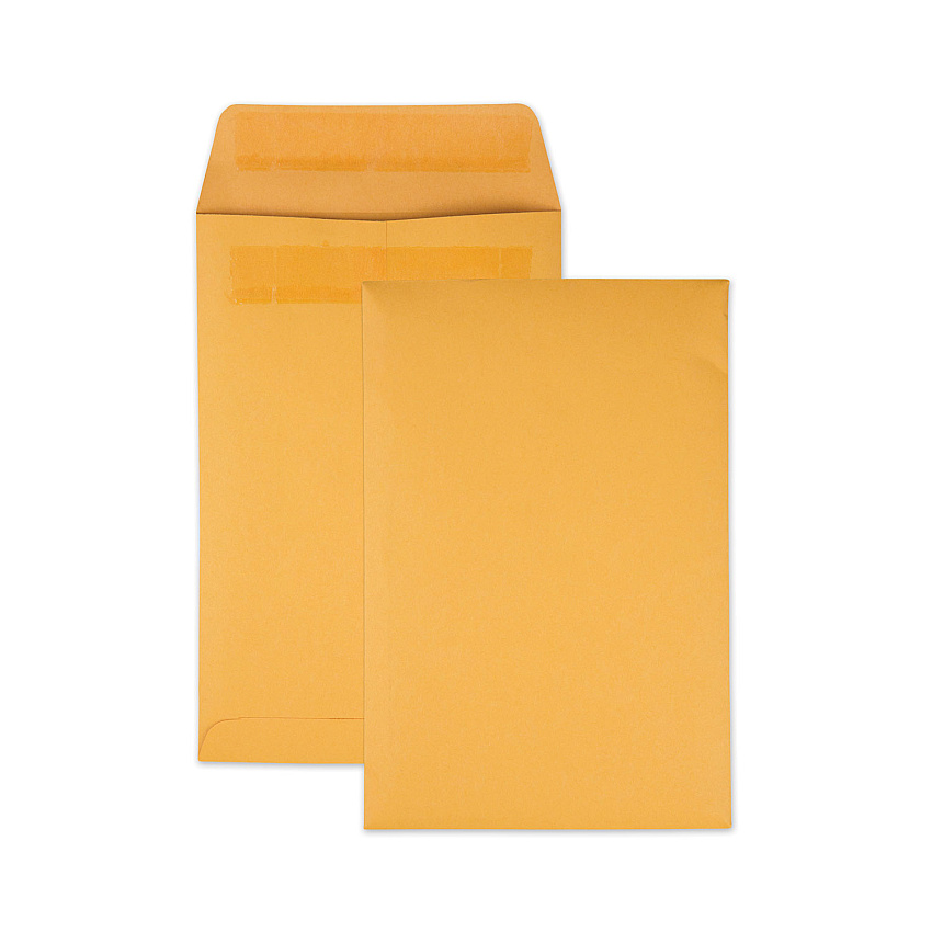 Quality Park Redi-Seal Catalog Envelope, #1 3/4, Cheese Blade Flap, Redi-Seal Closure, 6.5 x 9.5, Brown Kraft, 250/Box (43362)