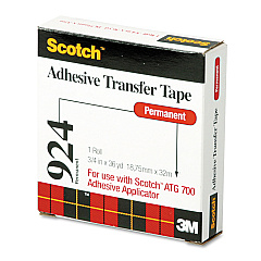 Scotch ATG Adhesive Transfer Tape Roll, Permanent, Holds Up to 0.5 lbs, 0.75" x 36 yds, Clear (92434)