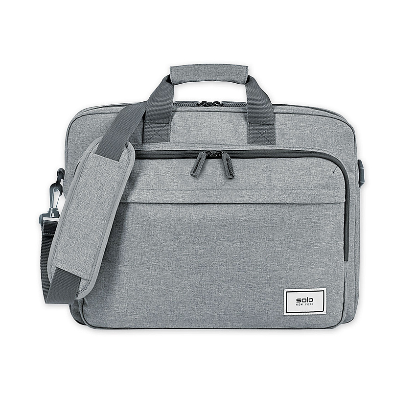 Solo Sustainable Re:cycled Collection Laptop Bag, Fits Devices Up to 15.6", Recycled PET Polyester, 16.25 x 4.5 x 12, Gray (UBN12710)