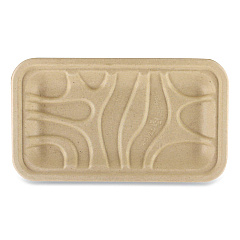 World Centric Fiber Trays, PLA Lined, PFAS Free, 1-Compartment, 8.3 x 4.9 x 0.7, Natural, 500/Carton (TRSC17SLLF)
