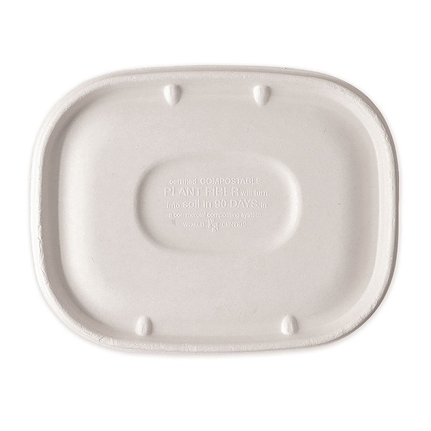 World Centric Fiber Lids for Fiber Containers, 8.9 x 6.9 x 0.4, Natural, Paper, 400/Carton (CTLSCU3LF)