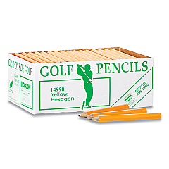 Dixon Golf Wooden Pencils, 2.2 mm, HB (#2), Black Lead, Yellow Barrel, 144/Box (14998)