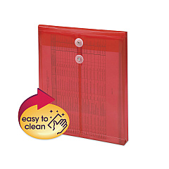 Smead Poly Interoffice Envelopes, End Load (Vertical), String and Button Closure, 9.75 x 11.63, Transparent Red, 5/Pack (89547)