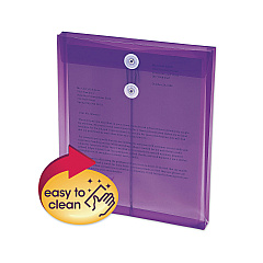 Smead Poly String and Button Interoffice Envelopes, Top Load, String and Button Closure, 9.75 x 11.63, Transparent Purple, 5/Pack (89544)