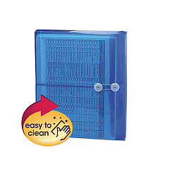Smead Poly Interoffice Envelopes, Side Load (Horizontal), String and Button Closure, 9.75 x 11.63, Transparent Blue, 5/Pack (89522)