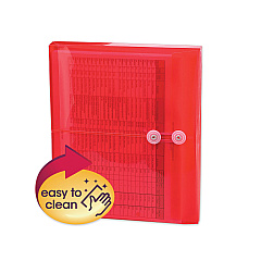 Smead Poly Interoffice Envelopes, Side Load (Horizontal), String and Button Closure, 9.75 x 11.63, Transparent Red, 5/Pack (89527)