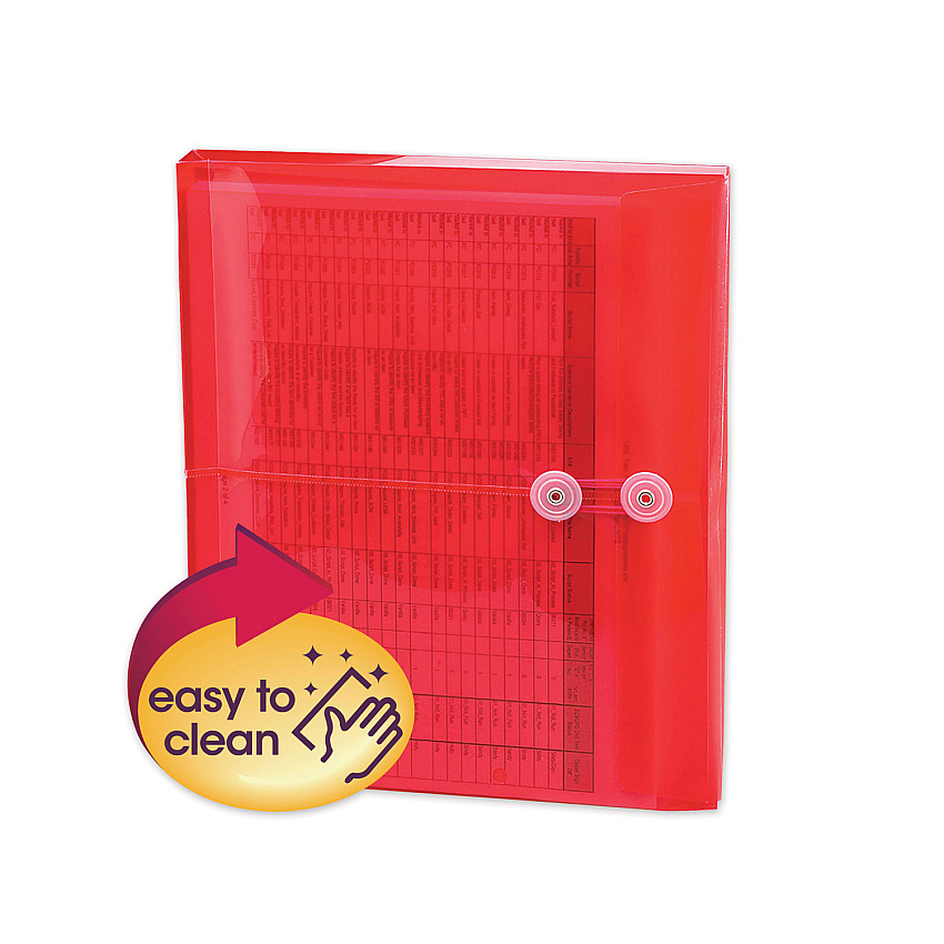 Smead Poly Interoffice Envelopes, Side Load (Horizontal), String and Button Closure, 9.75 x 11.63, Transparent Red, 5/Pack (89527)