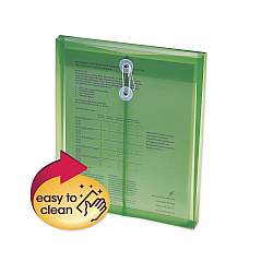 Smead Poly Interoffice Envelopes, End Load (Vertical), String and Button Closure, 9.75 x 11.63, Transparent Green, 5/Pack (89543)
