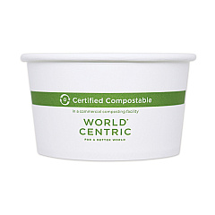 World Centric Paper Bowls, 16 oz, 4.4" Diameter x 3"h, White, 500/Carton (BOPA16)