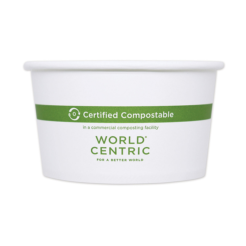 World Centric Paper Bowls, 16 oz, 4.4" Diameter x 3"h, White, 500/Carton (BOPA16)