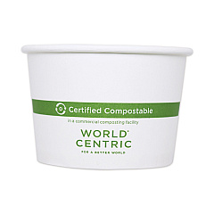 World Centric Paper Bowls, 32 oz, 4.4" Diameter x 5.8"h, White, 500/Carton (BOPA32)