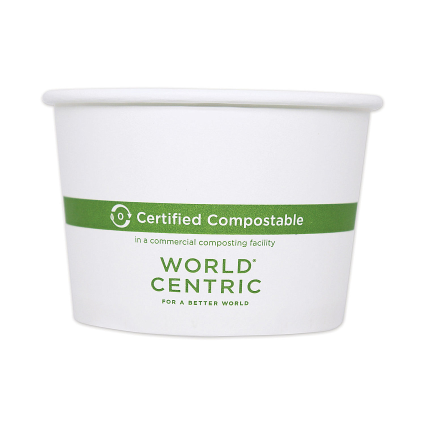 World Centric Paper Bowls, 32 oz, 4.4" Diameter x 5.8"h, White, 500/Carton (BOPA32)