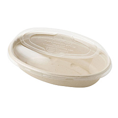 World Centric PLA Lids for Fiber Burrito Bowls, 8" Diameter, Clear, 400/Carton (BOLCSUBBS)